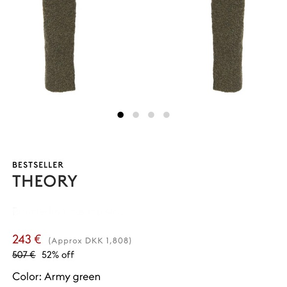 Theory army green merino wool sweater - Picture 9 of 9
